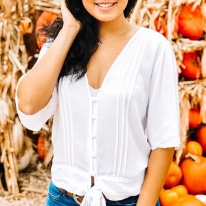 abercrombie | white flows top